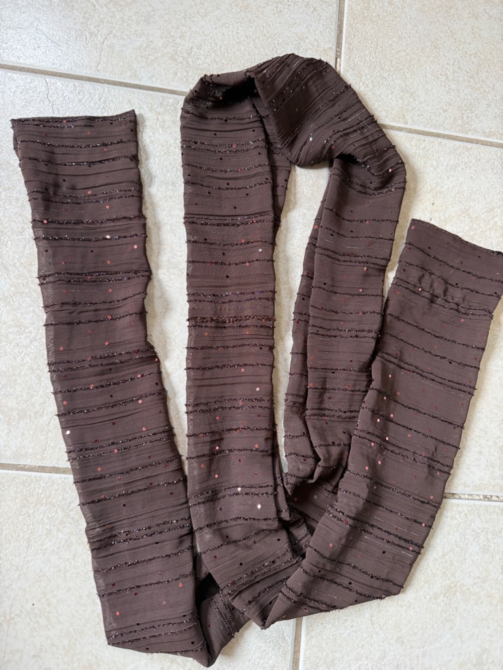 VINTAGE Y2K  Beaded + Sequin Chiffon Scarf / Belt